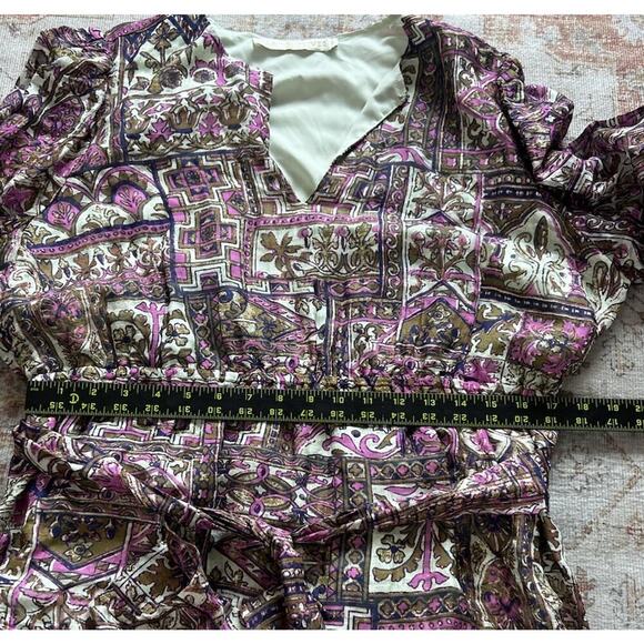 Marie Oliver Preston Mini Dress In Emerald Tile Long Sleeve Waist Belt Size XL - Picture 6 of 9